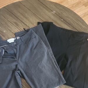 Calvin Klein Womens's Black and Gray Pants(2), (1) Grey Trouser (1) Black Pullon